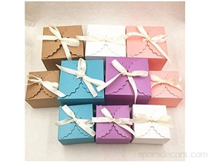 JLZK Fiabilité de la sécurité 25 pcs Rose/Violet/Blanc/Bleu/Brun Mariage favoriser des boîtes de Bonbons boîte Cadeau Papier de fête Papier Color : Brown Gift Box Size : 9x9x6cm
