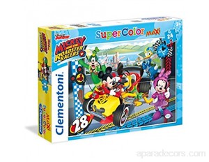 Clementoni - 24481 - Supercolor Puzzle - Mickey and the Roadster Racers - 24 Maxi Pièces - Disney