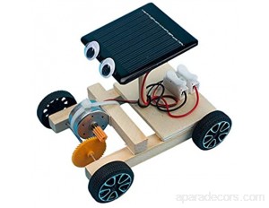 TOYANDONA 1Pc Voiture Solaire en Bois Kits de Voiture Modèle Bricolage Kits de Science Kit de Construction de Robotique Créative pour Enfants