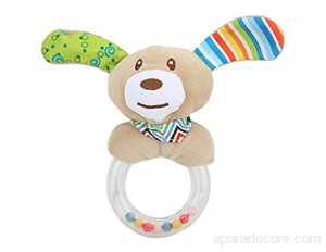 Hochet à main pour tout-petit joli jouet en peluche jouable non sûr beau pour jouet pour enfants cadeau bébéScarf puppy rattle