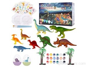 Ulikey Kit de Loisir Creatif Dinosaure Figurine kit de Peinture de Dinosaure DIY 3D Peinture Activités Manuelles Jouet Dinosaure Figurine Dinosaure Moulage Peindre Jouet pour Enfant Garcon