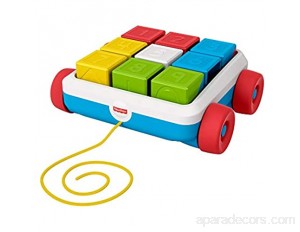 Fisher-Price Mon wagon cubes à tirer jouet bébé pour encourager l'enfant à marcher apprentissage des formes et chiffres dès 6 mois GJW10