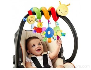 Congci Lit de bébé pour bébé autour de la poussette d'insectes de dessin animé de cloche de hochet jouets de sécurité en spirale d'enveloppe en peluche suspendus chariot d'activité