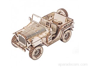 ROKR jouet voiture en bois 3D Puzzle modèle Jeep artisanat bricolage auto-assemblage jouet en bois chariot de jeu