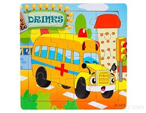Vovotrade® Puzzles Bois Jouets Grenouille pour Enfants Éducation 16 pièces Multicolore