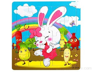 Vovotrade® Puzzles Bois Jouets Grenouille pour Enfants Éducation Lapin Multicolore