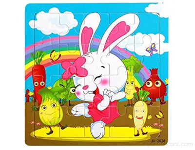 Vovotrade® Puzzles Bois Jouets Grenouille pour Enfants Éducation Lapin Multicolore