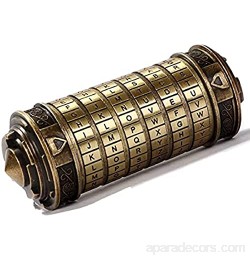 Cryptex Serrure à Code Da Vinci Boîte Casse Tête Lock Cylinder Pod Mystère Intéressant Alphabet Anniversaire Cadeaux D'anniversaire Creative Romantique pour Petit Ami et Petite Amie Cuivré
