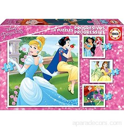 Educa Borrás - 17166 - Puzzle Progressif Disney Princesses 12-16-20-25 Pcs