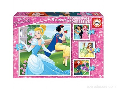 Educa Borrás - 17166 - Puzzle Progressif Disney Princesses 12-16-20-25 Pcs