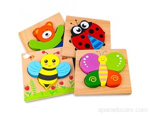 Afufu Jeux Bebe - Puzzles en Bois Jouets Montessori Enfant 1 2 3 4 Ans Puzzle à Encastrements Bébés Animaux Jeu Educatif Apprentissage pour Enfants Puzzles avec Cadre