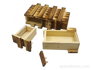 Coffret cadeau en bois magique Lre Co. boîte de puzzle en bois avec 2 compartiments secrets boîtes de puzzle de casse-tête boîte-cadeau mystère pour les cadeaux d'anniversaire de mariage