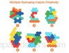 Herefun 2 pièces Puzzle Hexagonal en Bois Kit Jouet coloré Tangram Jeu de Puzzle Early Learning Logique IQ Jouet Montessori Intellectuelle Educational Jouets Cadeau pour bébé Enfants Adultes