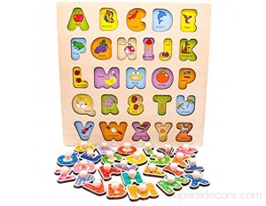 Nuheby Puzzle Enfant en Bois Alphabet 3 4 Ans Garçon Fille Puzzle à Encastrements Lettre Bois Jouet Éducatif Montessori Bébé Cadeau
