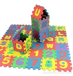 Dreamsbox Tapis Mousse Bébé Puzzle Tapis Mousse bébé Alphabet et Chiffres Puzzle Tapis Mousse Bébé Tapis pour Enfants | Tapis de Puzzle 36 Pièces 12 x 12 cm 12 x 12 cm