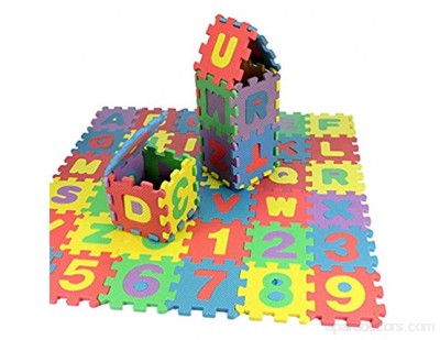 Dreamsbox Tapis Mousse Bébé Puzzle Tapis Mousse bébé Alphabet et Chiffres Puzzle Tapis Mousse Bébé Tapis pour Enfants | Tapis de Puzzle 36 Pièces 12 x 12 cm 12 x 12 cm