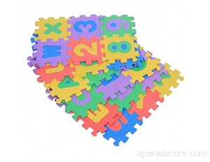 Estink Tapis puzzle en mousse pour enfants 36 pièces tapis mousse bebe tapis enfant puzzle mousse tapis puzzle en EVA pour enfants multicolore 12 x 12 cm
