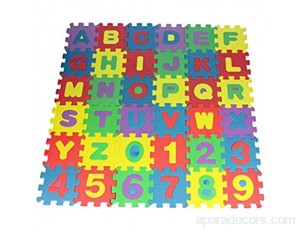 Garneck 36 Pièces Nombre Enfants Alphabet Mousse Tapis Puzzle Tapis De Sol Tapis Tapis De Chambre Tapis Jouets Éducatifs 12 * 12 cm