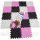 MQIAOHAM tapis de sol puzzle tapis mousse bebe jeu enfant aire de jeux pour puzzle multicolores enfants baby mat à ramper activite épais puzzle mat baby à ramper Blanc Rose Noir 101103104