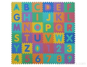 VeloVendo® - Tapis Mousse Bébé | Dalles 32 x 32 cm avec Certification CE & TÜV | Tapis pour Enfants | Tapis de Puzzle Lettres + Chiffres