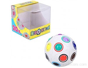 Herefun Magic Ball Rainbow Ball Cube Magique Cube Puzzle Rainbow Magic Ball Cube Puzzle Stress Soulagement pour Les Enfants Adultes - 20 Trous