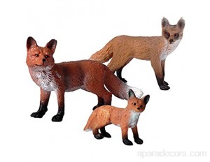 STOBOK Lot de 3 figurines de renards - Figurines d'animaux sauvages - Mini forêt réaliste - Jouet d'anniversaire pour enfants